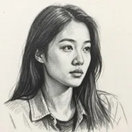 AIフィルター「木炭画」を適用した写真