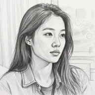 AIフィルター「鉛筆画」を適用した写真