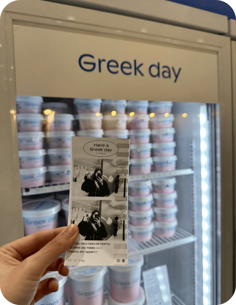 レシート写真機 photo receipt printed at the Greek day promotion