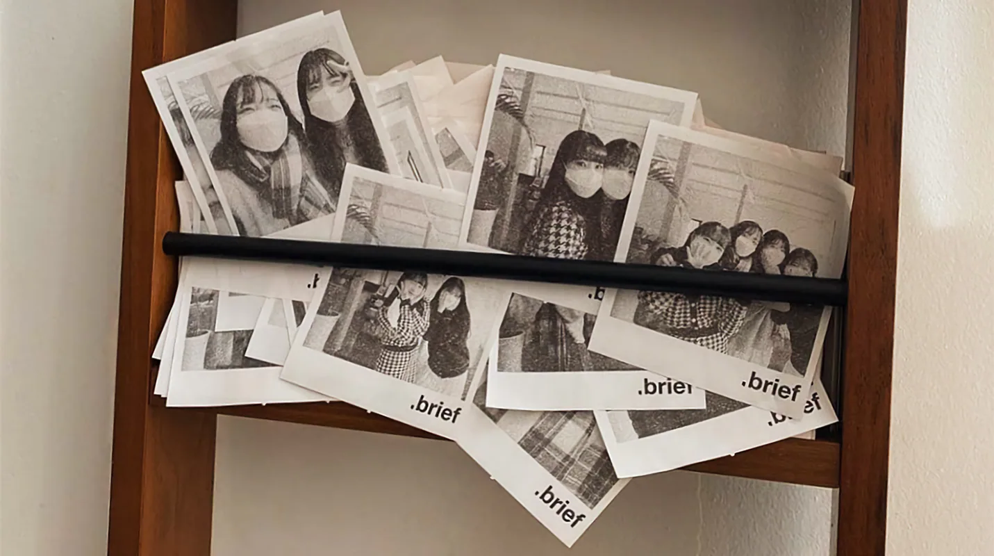 レシート用紙に印刷された写真