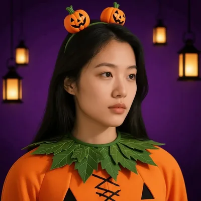 호박 가면 무도회 AI 필터 샘플 이미지