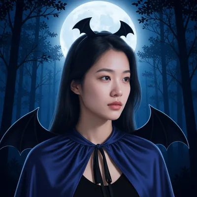 박쥐의 달빛 비행 AI 필터 샘플 이미지