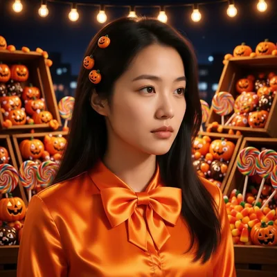호박 사탕 가게 AI 필터 샘플 이미지